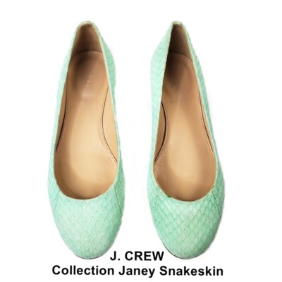 j crew snakeskin flats