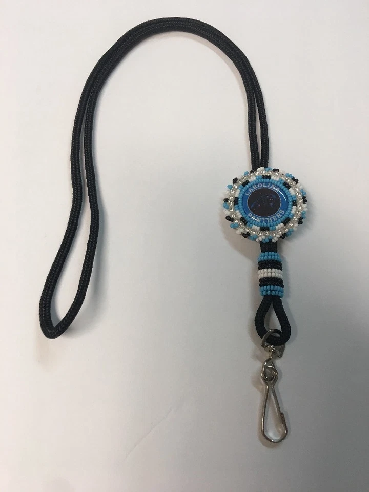 美洲原住民纳瓦霍串珠卡罗莱纳黑豹挂绳徽章夹 36 号 #2 — 第 3/4 张图片