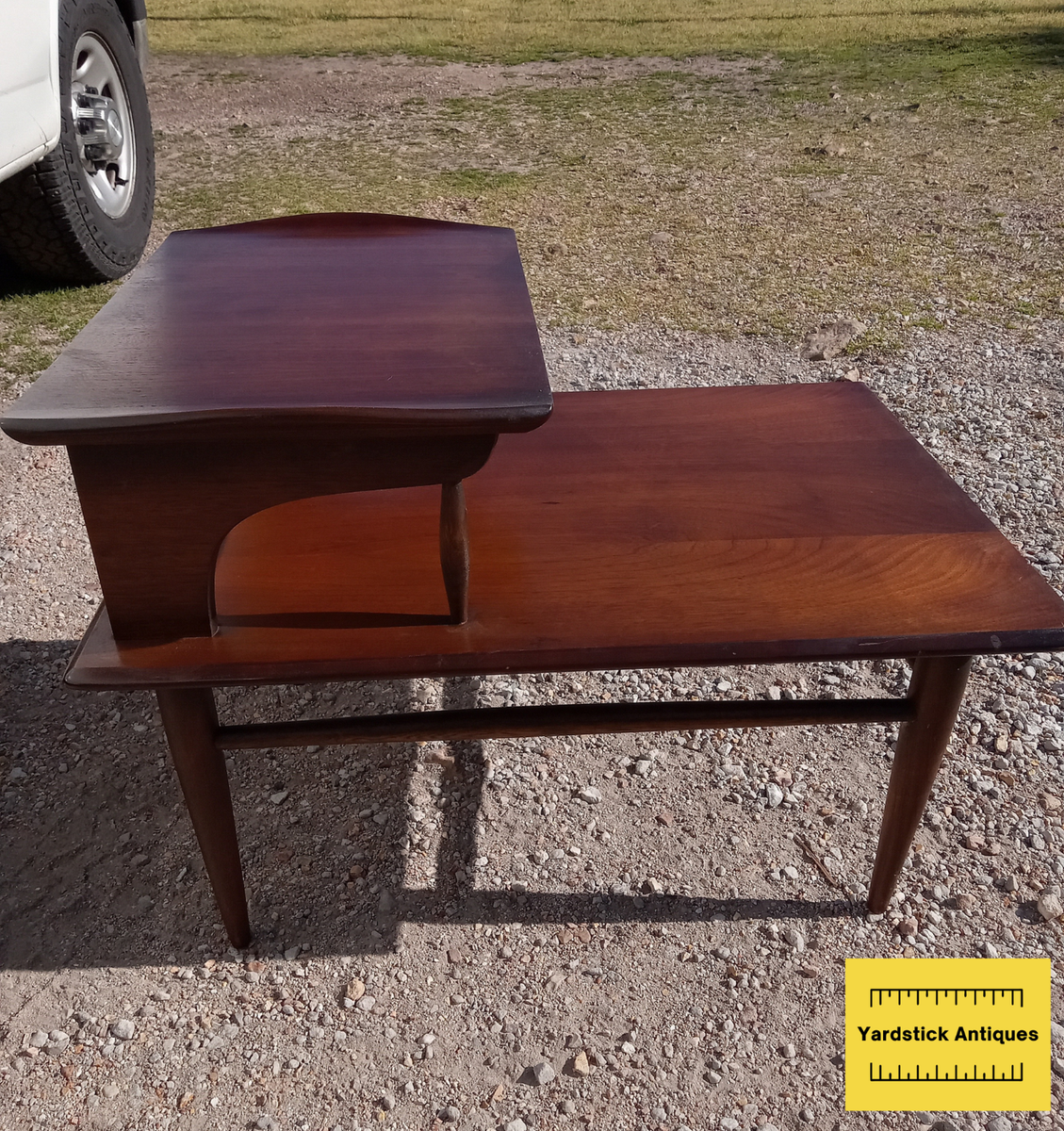 Mid Century Walnut Step End Table (RP-SET60) | eBay