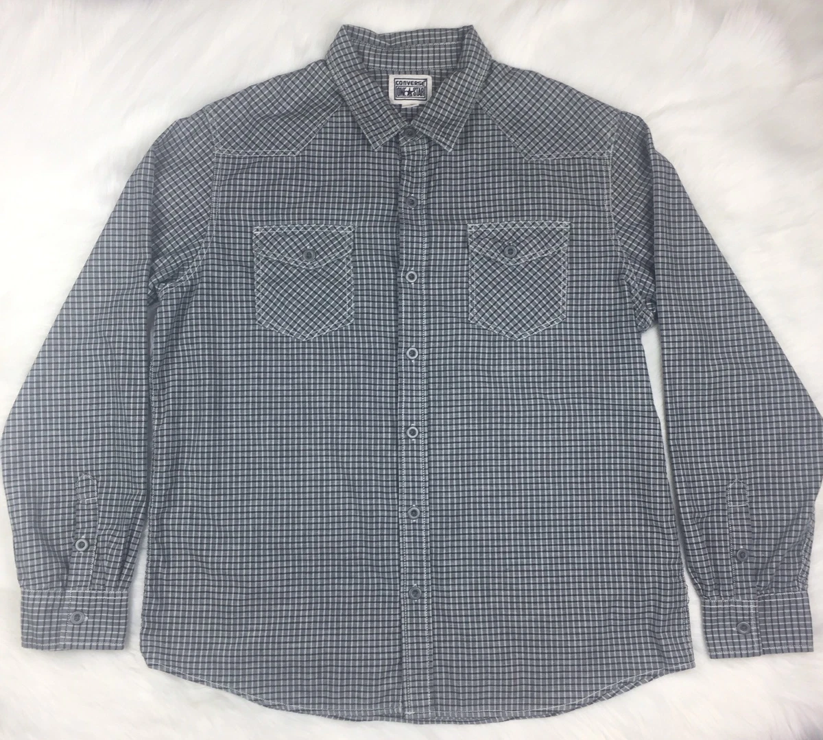 Converse button down shirt cheap mens
