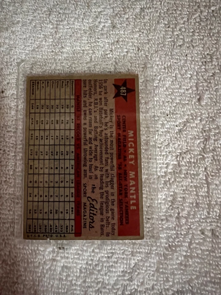 1958 Topps All Star Mickey Mantle, Ted Williams - nice corners and edges 11 AS - Image 2 of 4