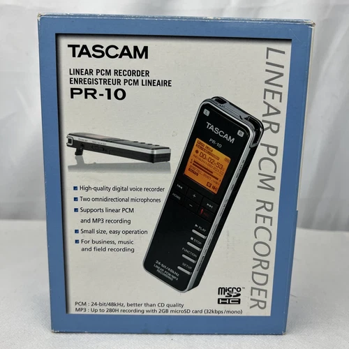 Tascam PR-10 Stereo Handheld Digital PCM Recorder Voice Sound w/Box