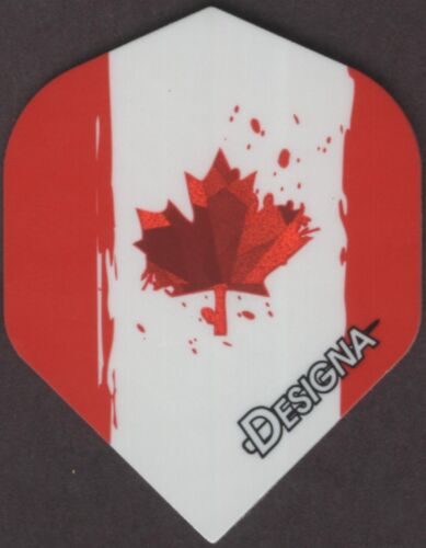 Splattered Canadian Maple Leaf Dart Flights: 3 per set - Afbeelding 1 van 4