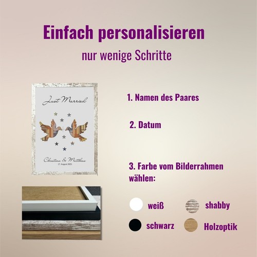 Geldgeschenk Hochzeit Tauben Geschenk zur Hochzeit Glückwünsche zur Hochzeit - Bild 5 von 15