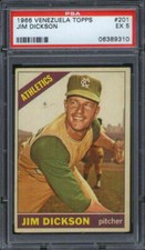 1966 Venezuela Topps #201 Jim Dickson PSA 5 Kansas City Athletics