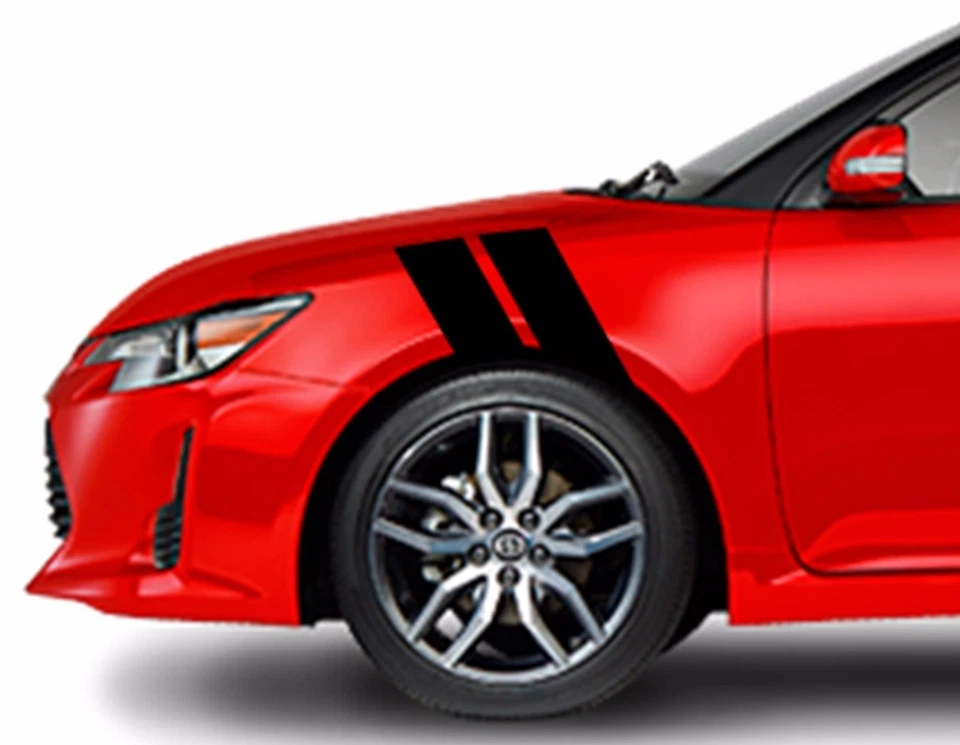 Calcomanía de vinilo de CALIDAD Hash Marks RACING STRIPES Fender 4" (se adapta a Scion TC & FR-S) Foto 4 de 4