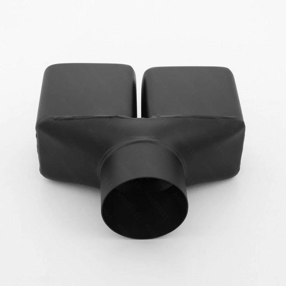 Par de puntas de escape escalonadas inclinadas cuadradas cuadradas negras de 3" para Dodge Challenger Foto 3 de 4