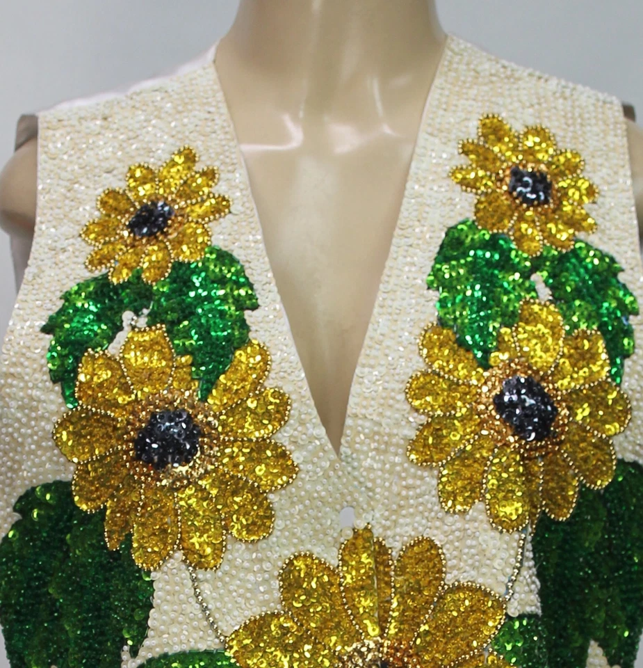 Женский жилет Bali Gem без рукавов с бисером и блестками белый размер S - Изображение 2 из 4