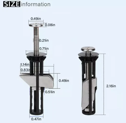 Heavy Duty Toilet Seat Fastener Bolt kit, Universal Toilet Seat Bolt Kit Tool - Picture 3 of 21