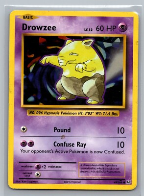 Pokemon Drowzee 49/108 Common Unlimited XY - LP/MP