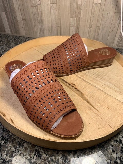Vince Camuto Leather Wedge Slide Sandals- Rallema Nutmix 10M NEW A353465 | eBay