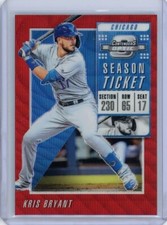 2019 Contenders Optic Kris Bryant Chicago Cubs Ruby Wave Prizm #054/199 Card #11