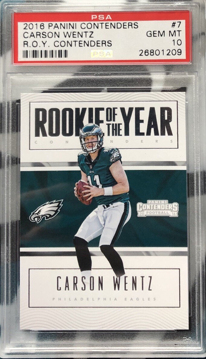 Carson Wentz Panini Contenders Rookie of the Year Contenders #7 Holo