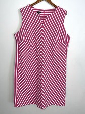 Talbots Easy Sleeveless Striped Shift Dress Pink White Stretchy Sz 3X Petite