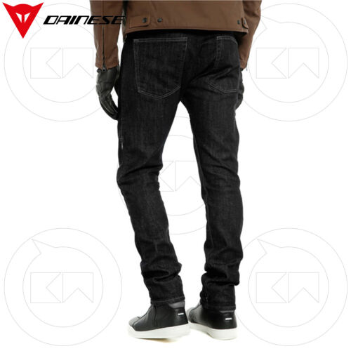 DAINESE DENIM SLIM TEX PANTS BLACK JEANS MOTO DA UOMO PROTEZIONI PRO SHAPE 2.0 - Foto 4 di 10
