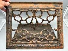 Antique Ornate Cast Iron Vent Wall Floor Register with Damper 12.25" x 15.25"!
