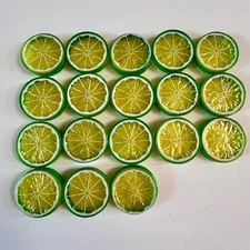 18 pcs Lime Slices Charms Artificial Citrus Fruit Slime Fall Miniature Plastic