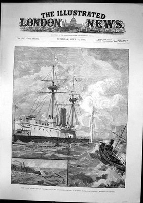 Antique Print Hms Colossus Attacked Torpedo Boats Discharging Torpedo 1886 19th