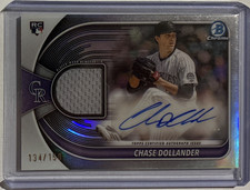 Topps 2025 Bowman Chrome Autograph Relic RC Chase Dollander /150 Rockies