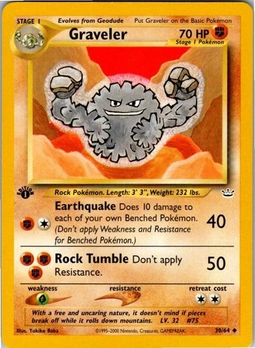 Graveler 30/64 Neo Revelation 1st Edition Uncommon NM/MINT! Pokemon