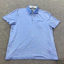 Ted Baker Polo Shirt Mens 2XL Blue Modal Blend Short Sleeve Casual Knit Top