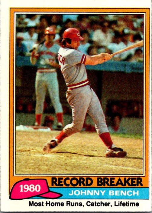 1981 Topps football Cincinnati Reds Johnny Bench #201