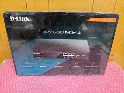 D-Link DGS-1010MP 10-Port Gigabit PoE Switch 125W 8 x PoE 1GbE 1 SFP Plug N Pla