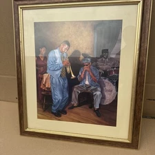 Jason Delaney Lithograph "Blue Night" Beautiful Scenery Framed 25 x 31