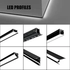 Black 2M Aluminium LED Strip Light Profile Channel Extrusion Housing Track Bar