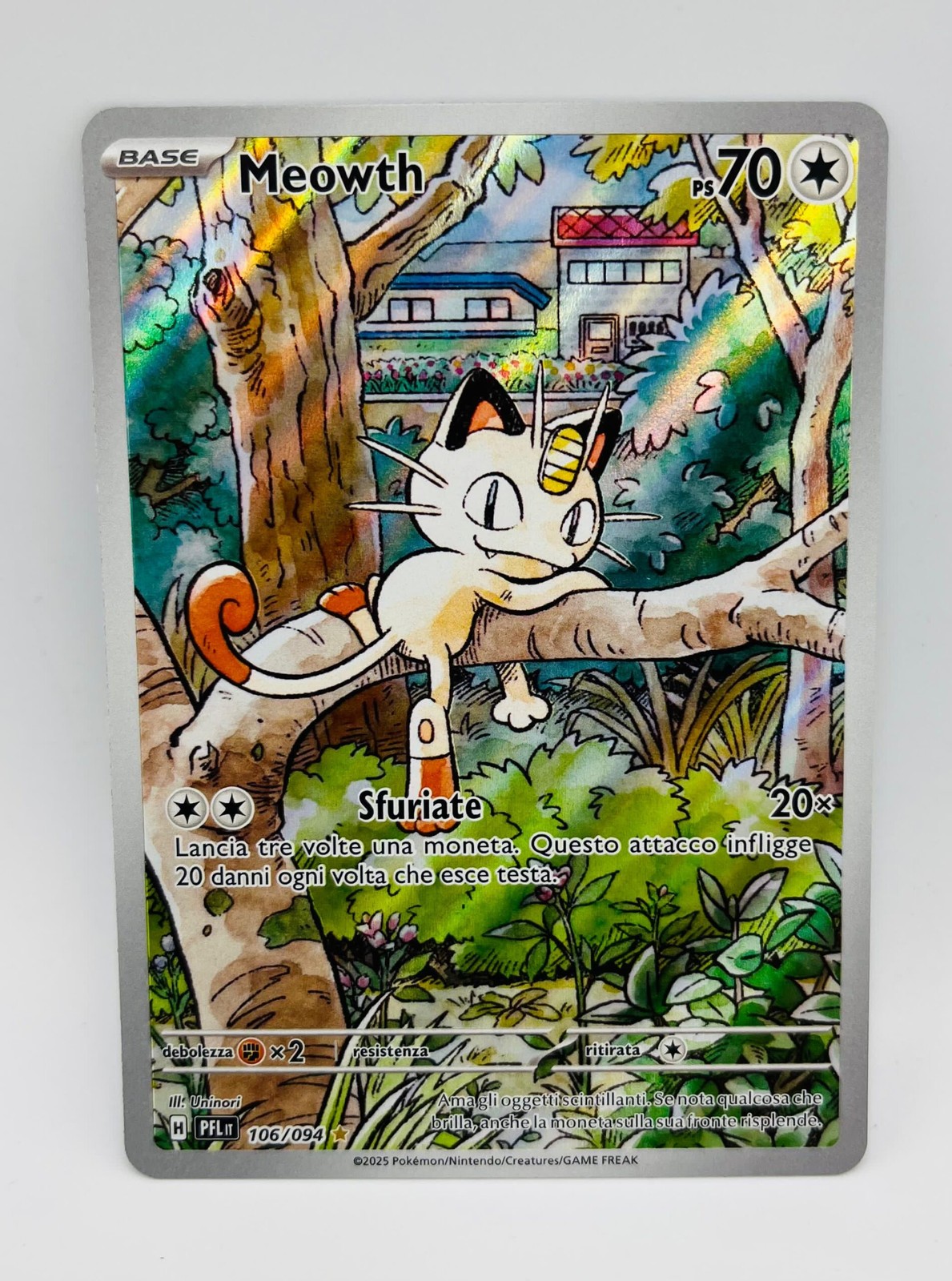 Carta Pokemon Meowth Illustrazione Rara (IT) | Fiamme Spettrali 106/094