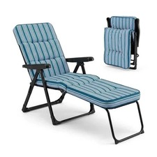 Costway Reclining Relaxer Chair with Thick Padded Cushion for Patio 2464