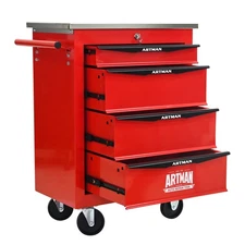 Multifunctional Tool Chest Cart w/ 4-Drawer&Wheels,Heavy Duty Metal Utility Cart