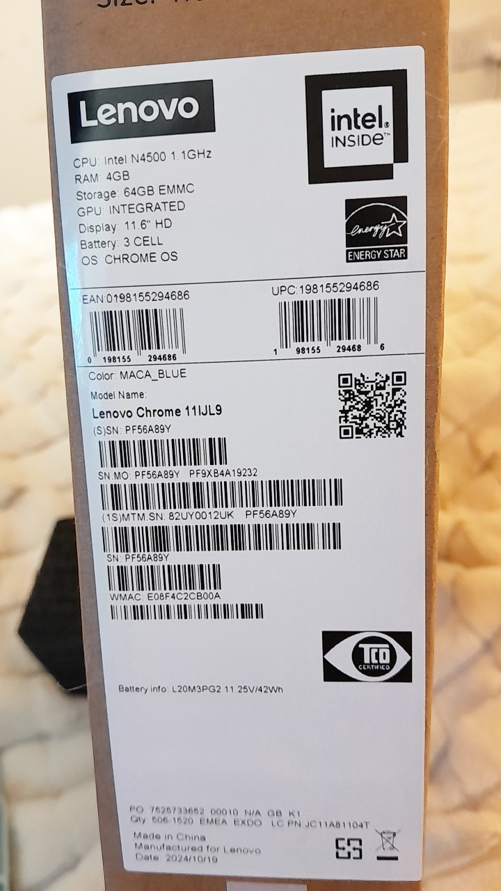 Lenovo Chromebook Laptop   New ,just Opned  the box to see.