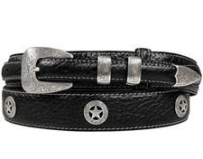 NEW Western Silver Engraved Texas Star Conchos By Belts Genuine Leather Ranger