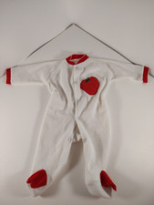 VTG White Strawberry Terry Baby Sleeper Footed Pajamas 0-3 months No tag SAMPLE