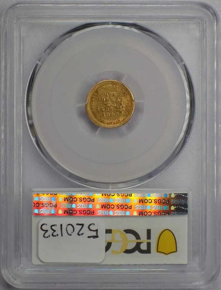 1903 McKinley Louisiana Purchase Commemorative Gold Dollar - PCGS AU 55 - Image 4 of 4