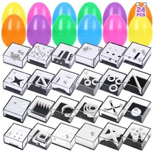 24 Pack Prefilled Easter Eggs with Maze Cube Puzzle Toys, Easter Eggs Filled ...