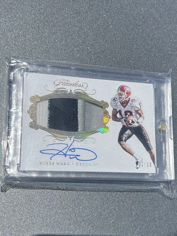 2018 Panini Flawless Collegiate - Hines Ward Georgia Patch Auto Gold /10 SSP