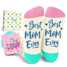 Funny Women Men Socks - American Flag Socks, Mothers Medium Best Mom Ever