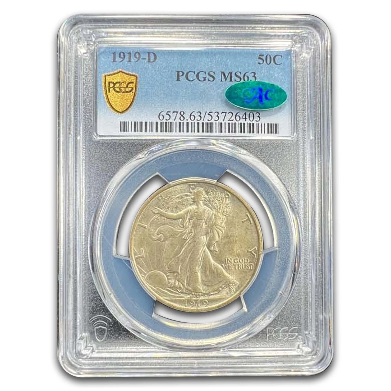 1919-D Walking Liberty Half Dollar MS-63 PCGS CAC