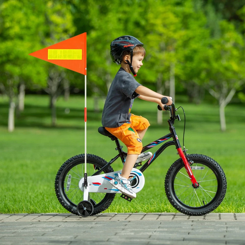 6 PIEZAS Bandera Naranja de Seguridad para Bicicleta, Banderas para Bicicleta con Poste para Seguridad 6 Pies Seguridad para Bicicleta Foto 3 de 4