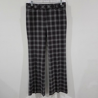 Express Womens Editor Pants Size 4 Plaid Flare Leg Business Casual Office Work