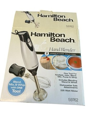 Hamilton Beach 2-Speed 225W Hand Blender with Whisk Attachment 59762 NEW NOB