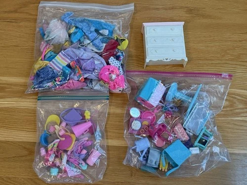 Vintage/ Now BARBIE DOLL ACCESSORIES Lot Shoes Furniture Clothes Kitchen Mix