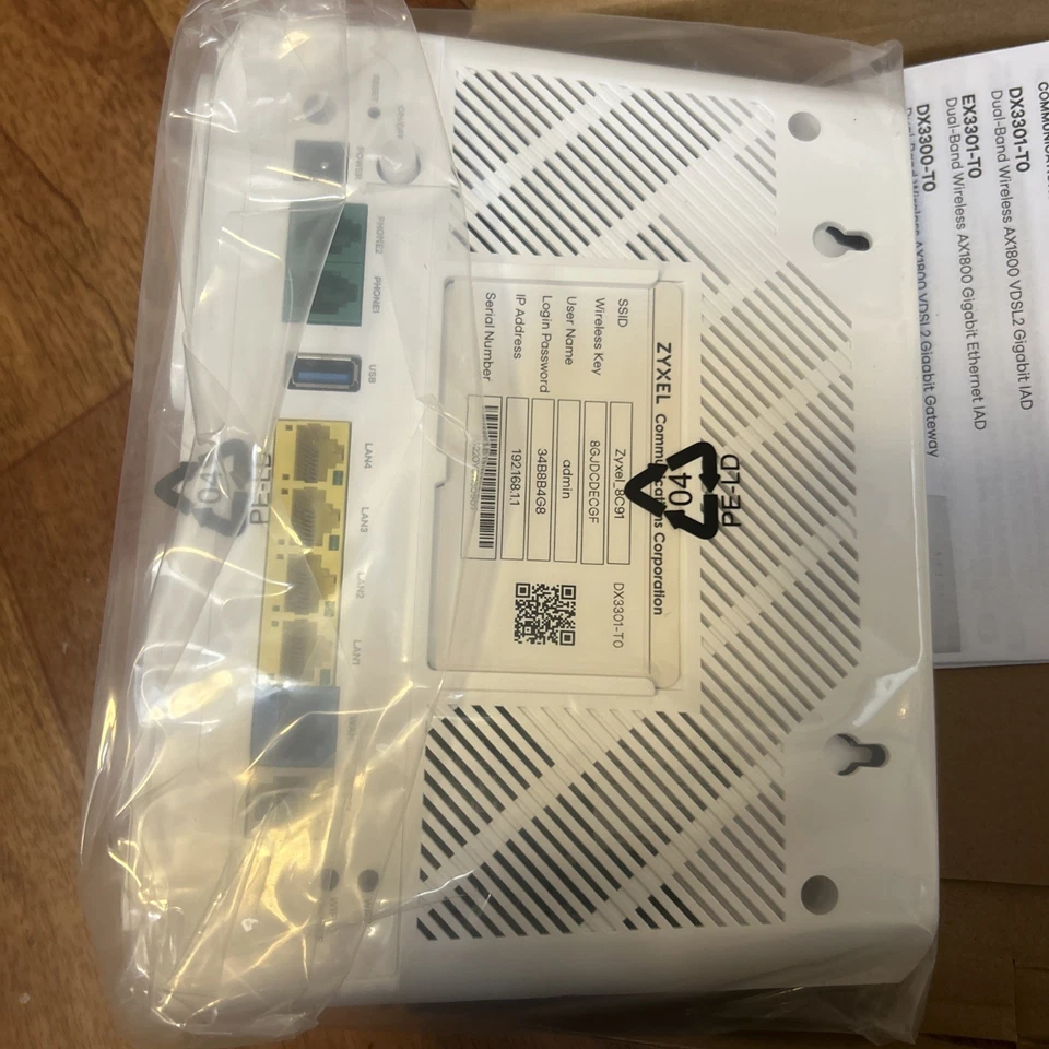 ZYXEL DX3301-T0 Dual-Band AX1800 VDSL2 Wireless Router – Wi-Fi 6, Gigabit Ethern - Image 3 of 4