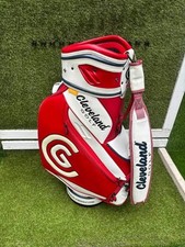 Cleveland Golf Tour Staff Bag Red White Navy 6-Way Divider Top
