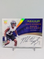 2017 Marlon Humphrey Panini Immaculate GOLD ROOKIE ON CARD AUTO 10/25 RAVENS. rookie card picture
