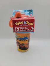 Disney Pixar Cars TAKE & TOSS SIPPER TUMBLER CUPS W/ LIDS STRAWS Vintage NIB