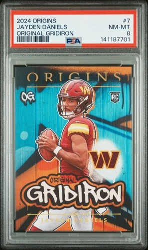 2024 PANINI ORIGINS ORIG GRIDIRON #7 JAYDEN DANIELS PSA 8