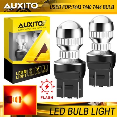 7443 LED Strobe Flashing Blinking Brake Tail Light Parking Safety Warning Bulb A